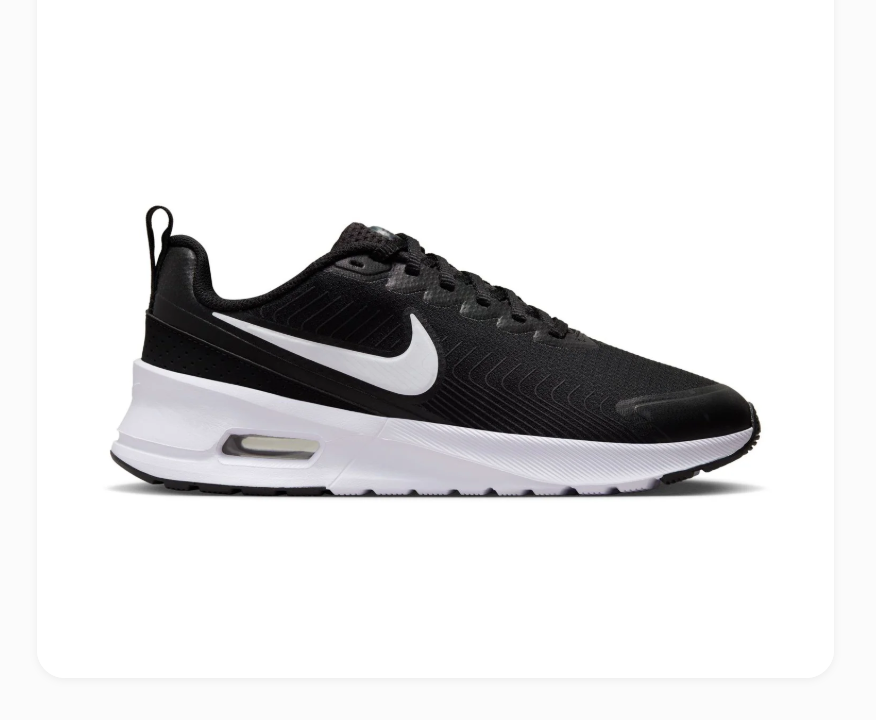 Nike Air Max Black & White Low-Top Sneakers with Heel Air Window