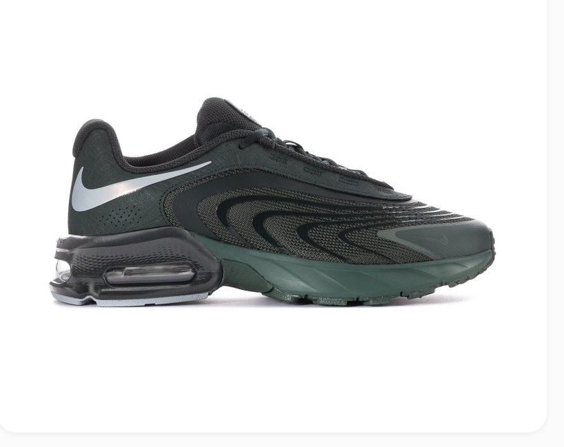Nike Air Max Dark Green & Black Sneakers with Silver Swoosh