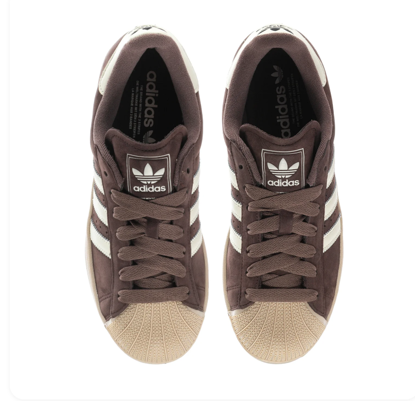 adidas Superstar Brown & Cream Shell-Toe Sneakers