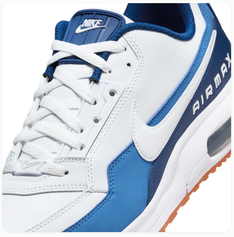 Nike Air Max White & Blue Sneakers with Gum Outsole