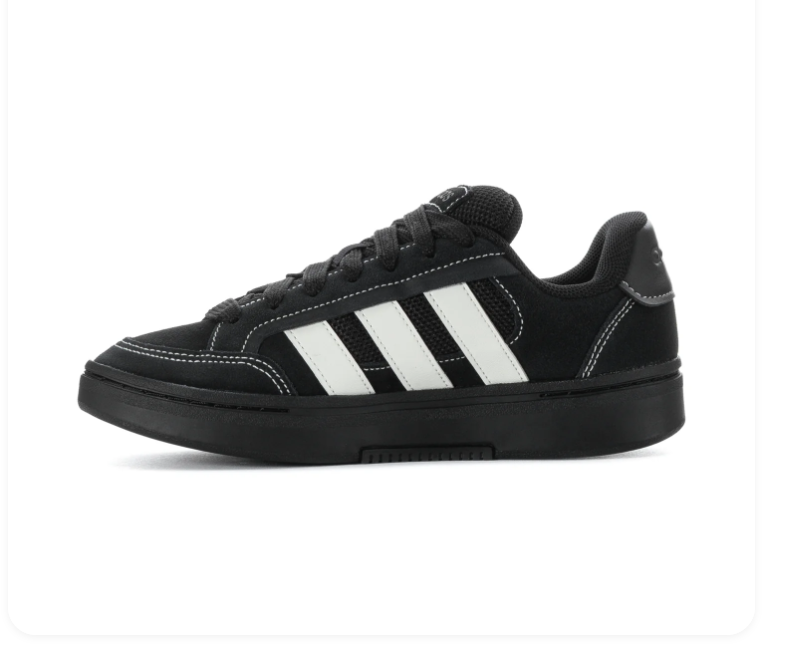 adidas Black & White Low-Top Sneakers with Black Sole