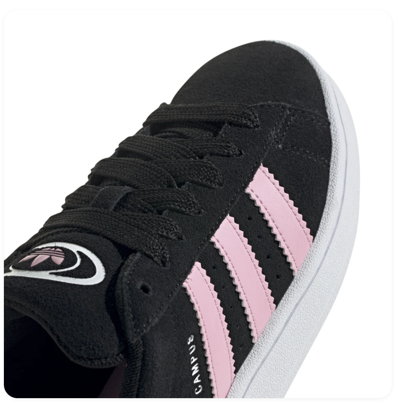 adidas Campus Black & Light Pink Sneakers with White Sole