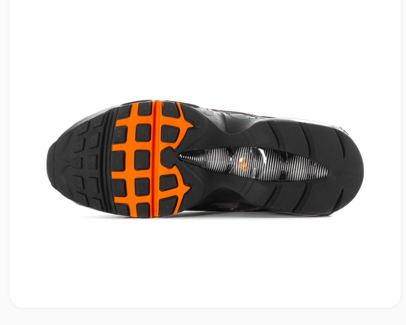 Nike Air Max Black & Brown Camo Sneakers with Orange Accents