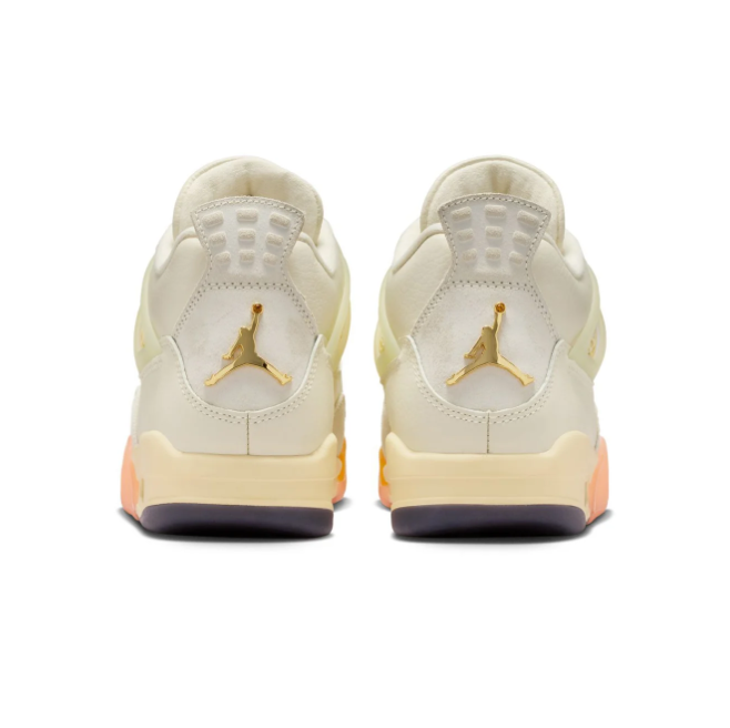 Air Jordan 4 Cream Sneakers with Peach & Orange Accents