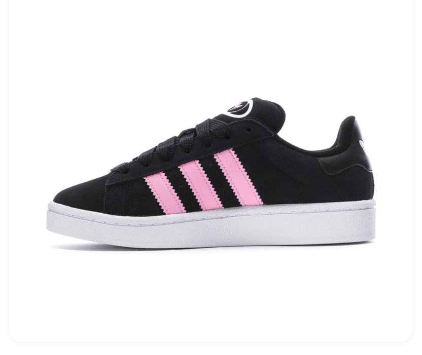 adidas Campus Black & Light Pink Sneakers with White Sole