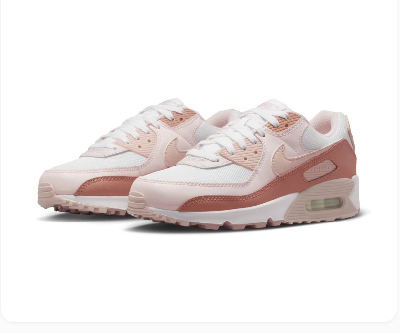 Nike Air Max 90 White & Dusty Rose Sneakers