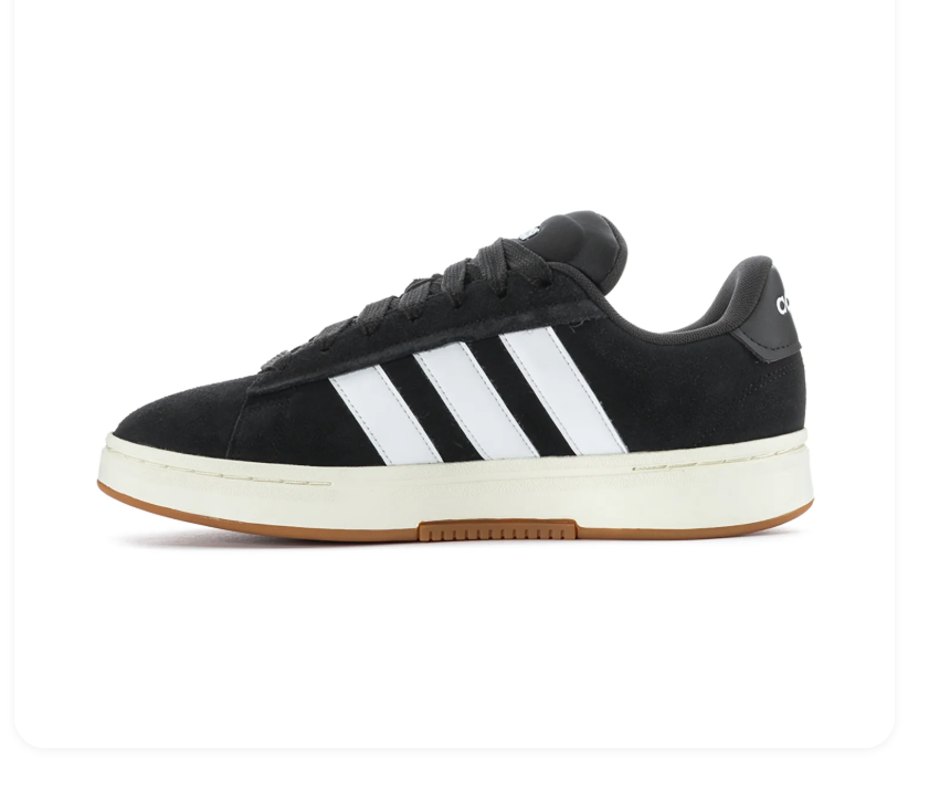 adidas Black & White Low-Top Sneakers with Gum Outsole