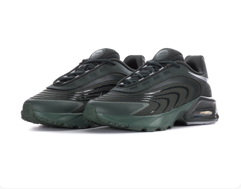 Nike Air Max Dark Green & Black Sneakers with Silver Swoosh