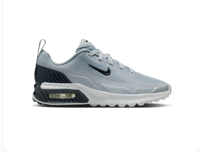 Nike Air Max Light Grey Mesh Sneakers with Black Heel Accents