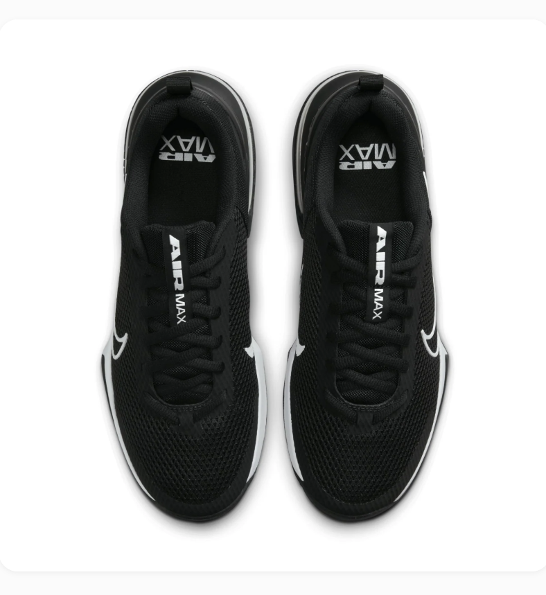 Nike Air Max Black & White Mesh Sneakers with Outline Swoosh