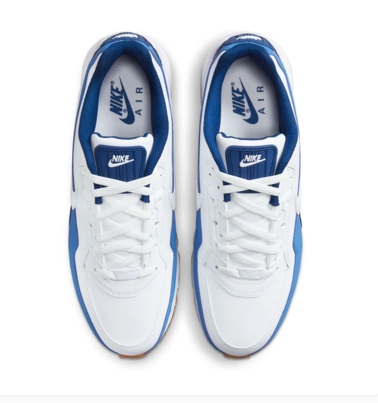 Nike Air Max White & Blue Sneakers with Gum Outsole