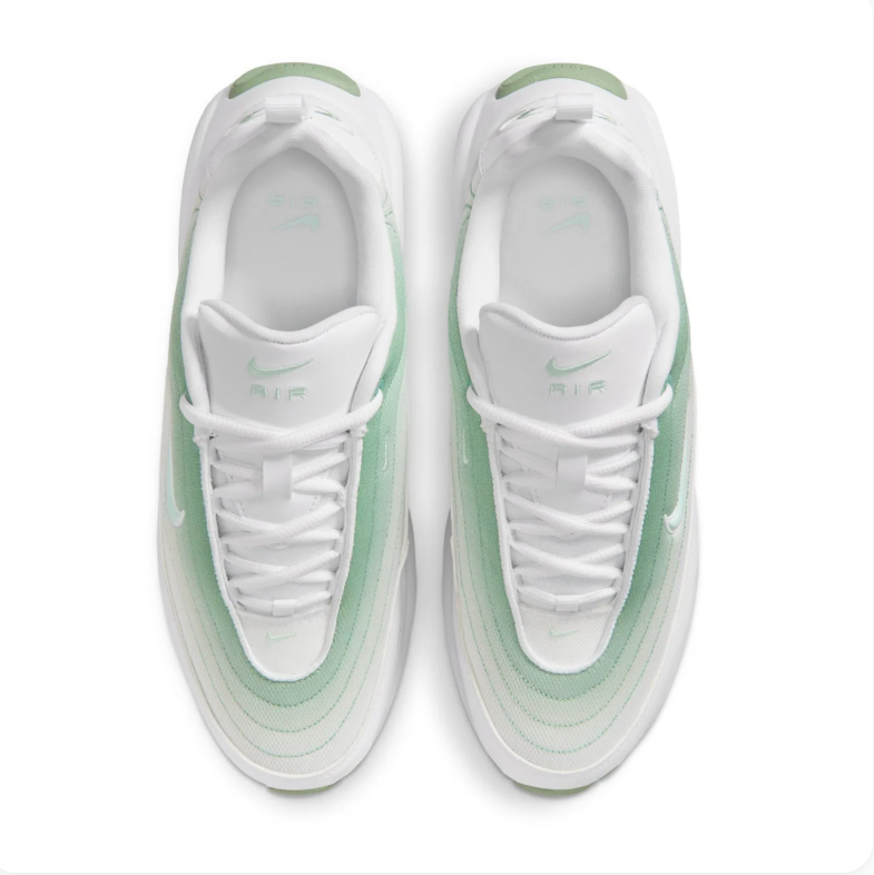 Nike Air Max White & Mint Green Wave-Layered Sneakers