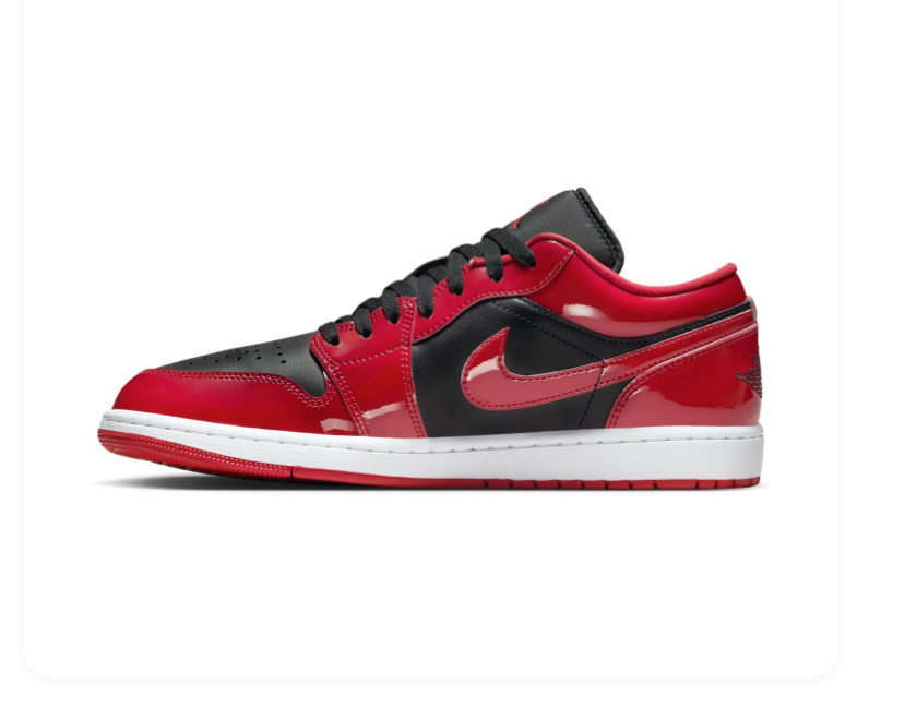 Air Jordan 1 Low Glossy Red & Black Sneakers