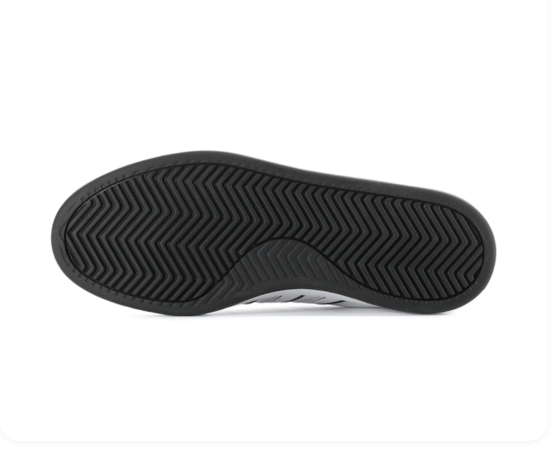 adidas White & Black Low-Top Sneakers with Outlined Stripes