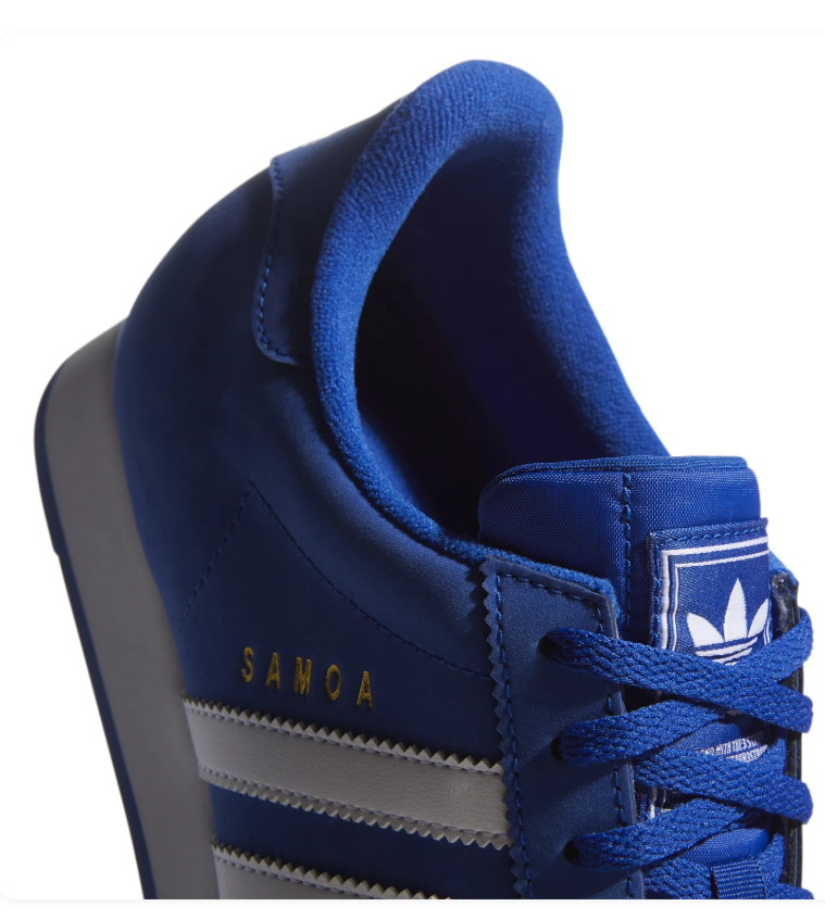 adidas Samoa Royal Blue & White Sneakers with Textured Toe Bumper