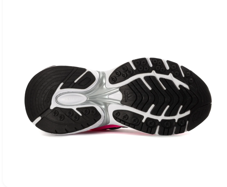 adidas Adistar White & Hot Pink Chunky Sneakers with Black Stripes
