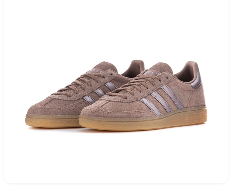 adidas Handball Spezial Taupe Sneakers with Metallic Stripes & Gum Sole