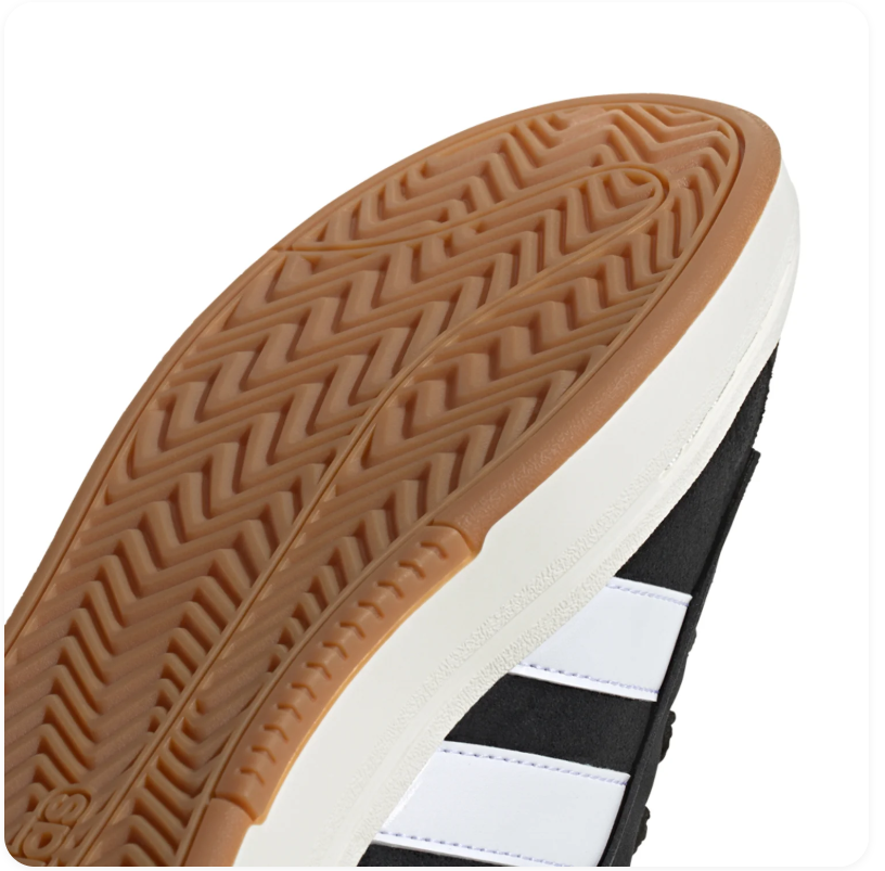 adidas Black & White Low-Top Sneakers with Gum Outsole