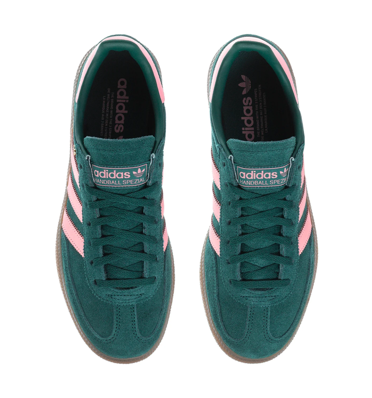 adidas Handball Spezial Dark Green & Pink Sneakers with Brown Sole