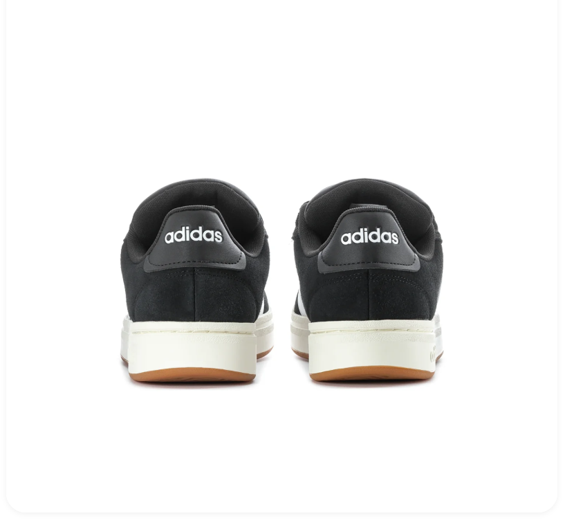 adidas Black & White Low-Top Sneakers with Gum Outsole