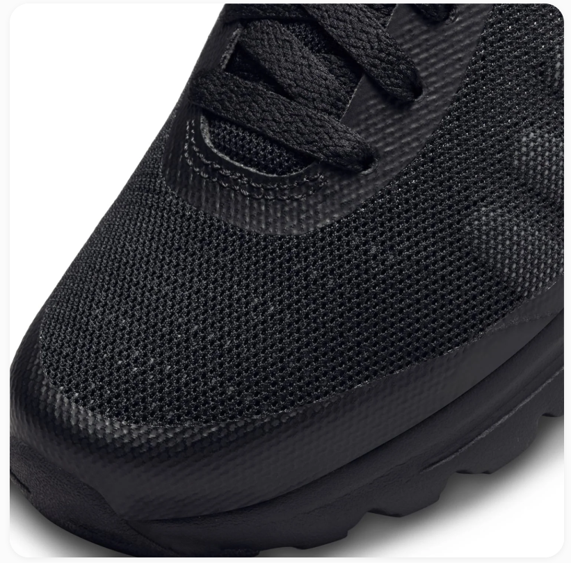Nike Air Max Black Mesh Sneakers with Light Grey Swoosh