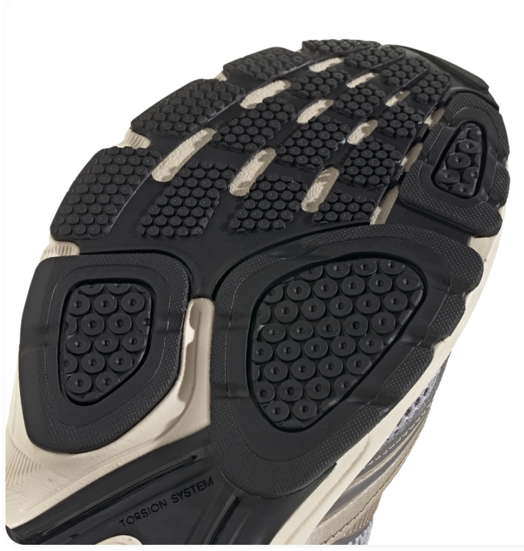 adidas Grey Mesh Sneakers with Metallic Champagne Accents & Cream Sole