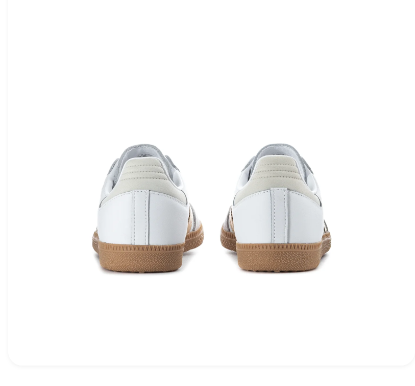 adidas Samba White & Metallic Gold Sneakers with Gum Sole