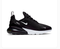 Nike Air Max 270 Black & White Sneakers with Orange Sole Accent
