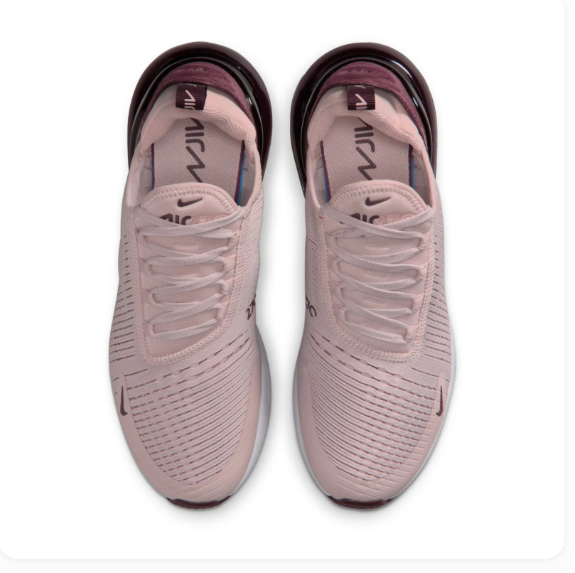 Nike Air Max 270 Blush Pink & Burgundy Sneakers