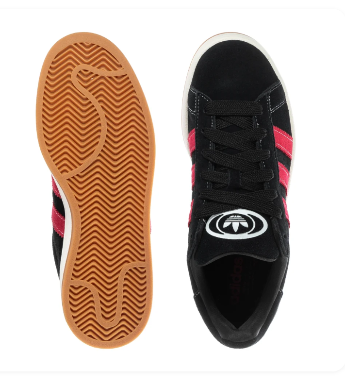 adidas Campus Black & Bright Pink Sneakers with Gum Outsole