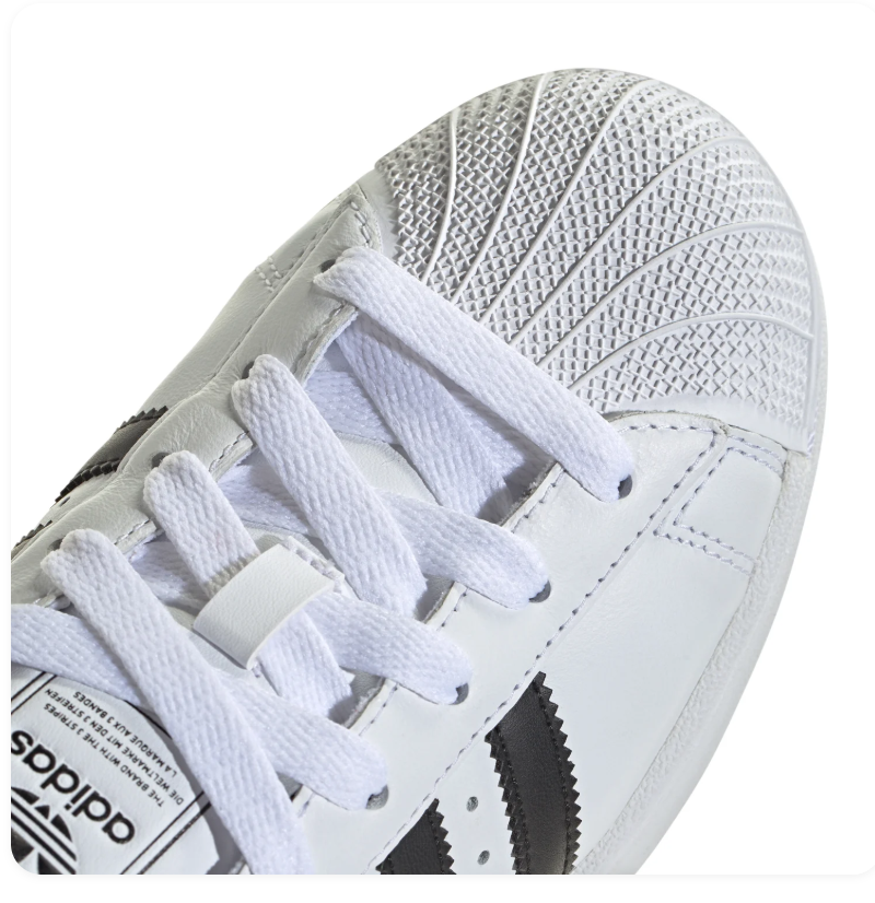 adidas Superstar White & Black Shell-Toe Sneakers