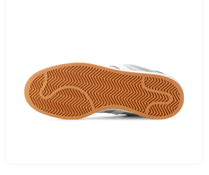 adidas Campus Grey & White Sneakers with Gum Outsole