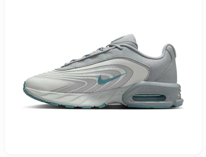 Nike Air Max Light Grey & White Sneakers with Aqua Accents