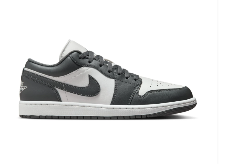 Air Jordan 1 Low Charcoal Grey & White Sneakers