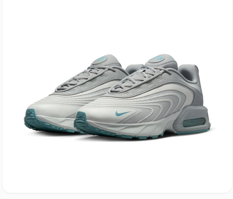 Nike Air Max Light Grey & White Sneakers with Aqua Accents