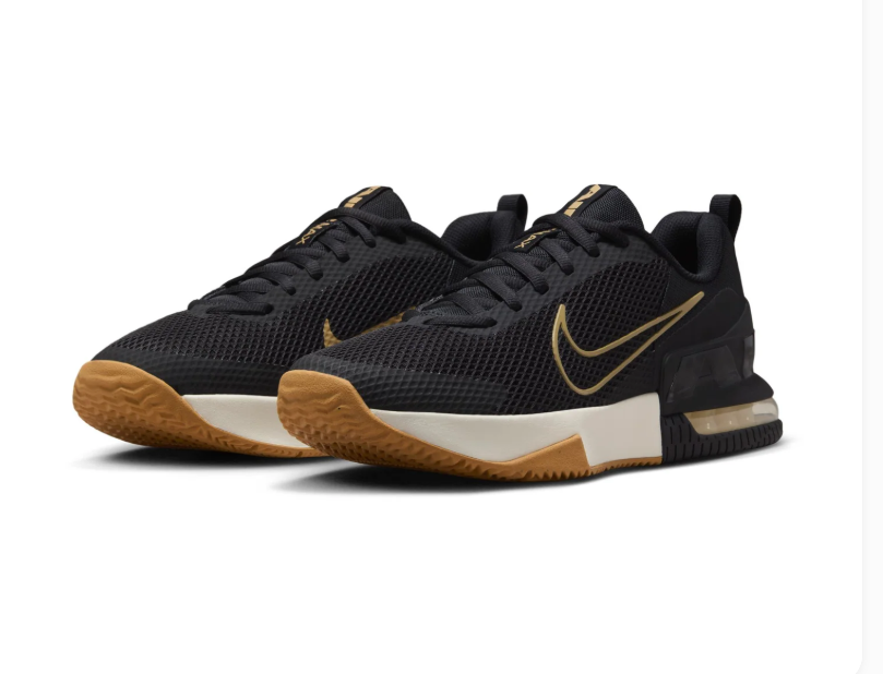 Nike Air Max Black & Gold Mesh Sneakers with Gum Outsole