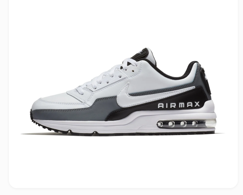 Nike Air Max White & Grey Sneakers with Black Heel Accents