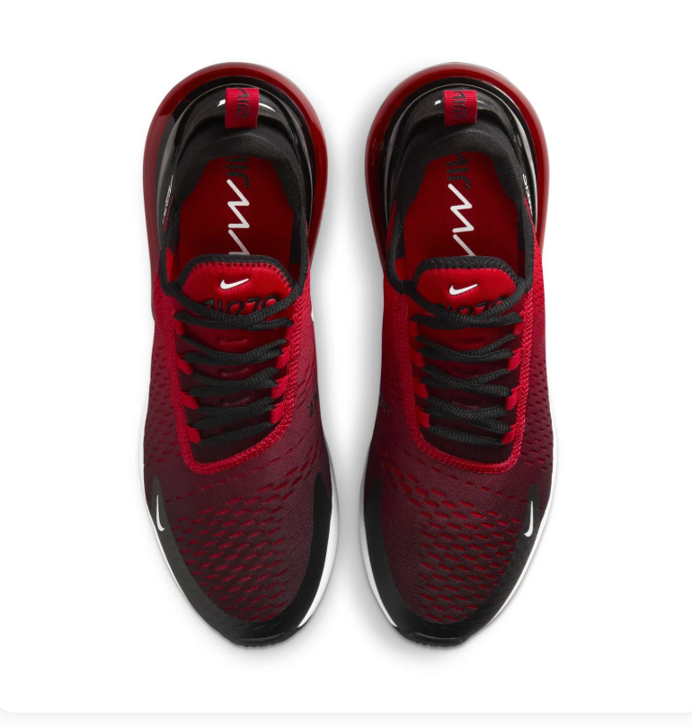 Nike Air Max 270 Red & Black Sneakers with White Accents