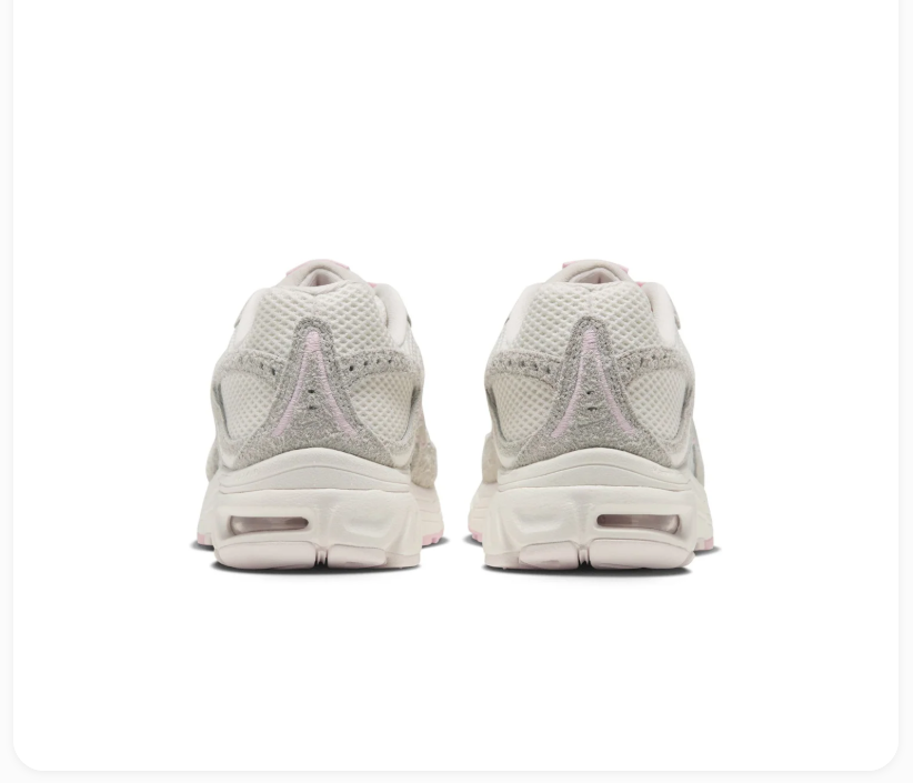 Nike Air Max Cream & Light Grey Mesh Sneakers with Pink Accents