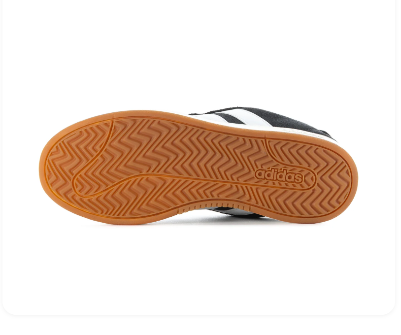 adidas Black & White Low-Top Sneakers with Gum Outsole