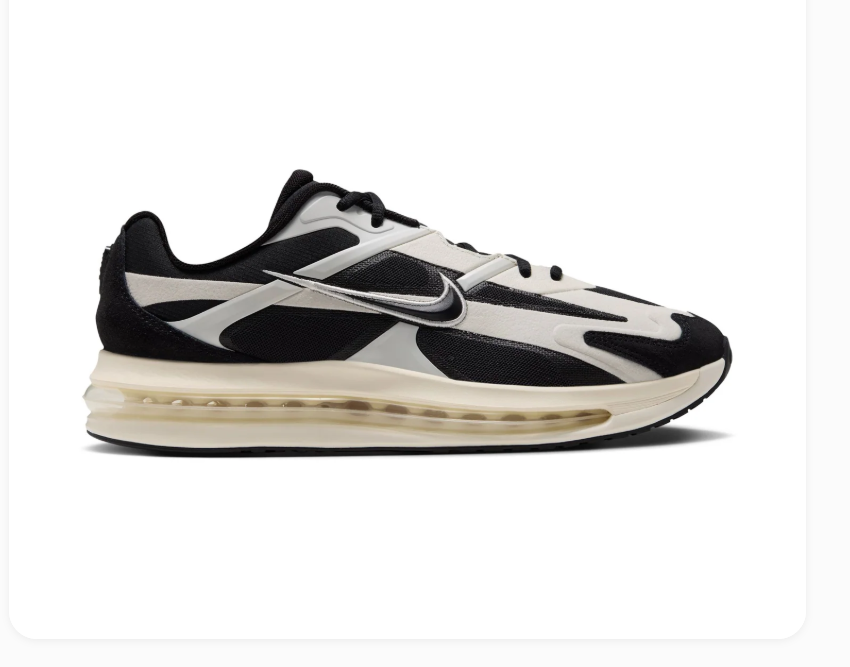 Nike Air Max Black & White Sneakers with Cream Midsole