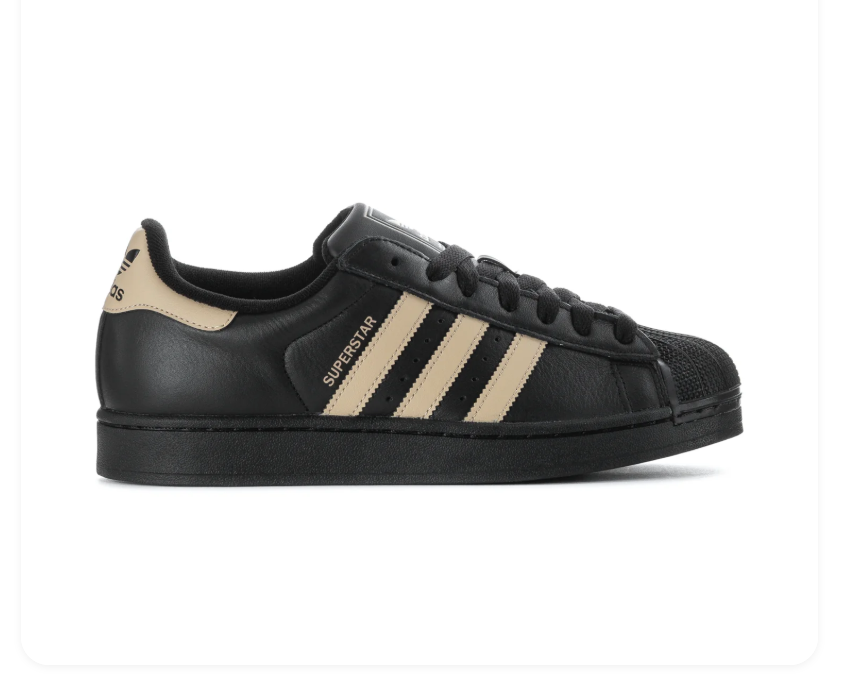 adidas Superstar Black & Cream Shell-Toe Sneakers