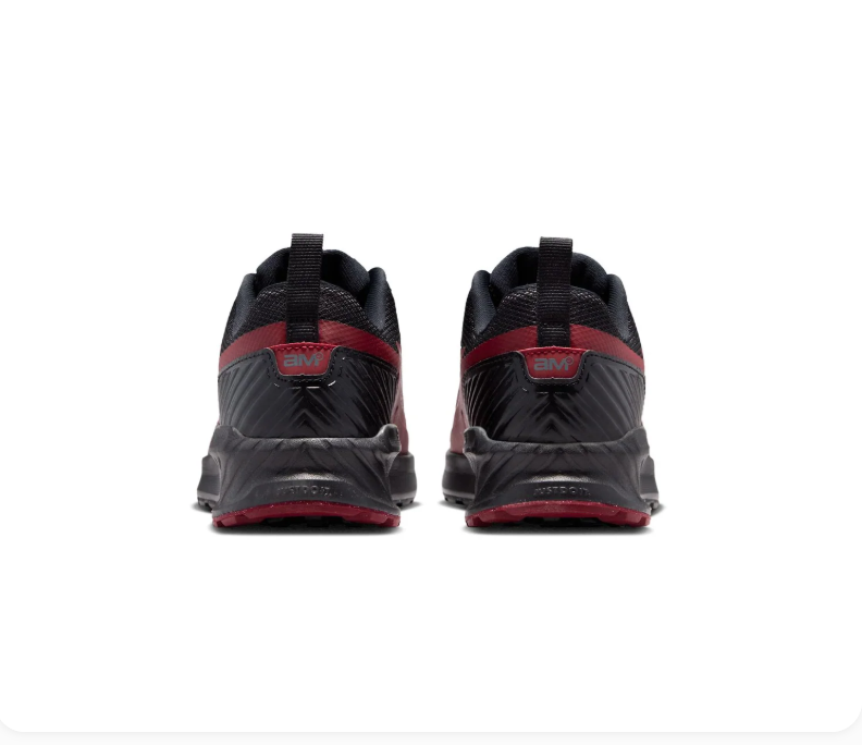 Nike Air Max Black & Burgundy Sneakers with Grey Swoosh