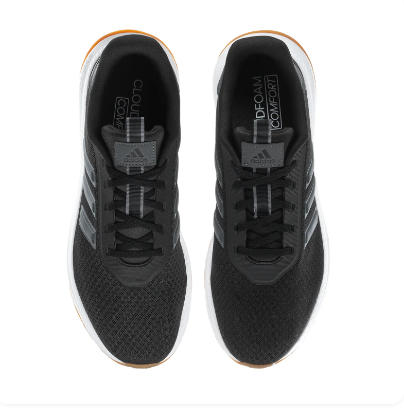 adidas Black & Grey Mesh Sneakers with White Midsole & Gum Outsole