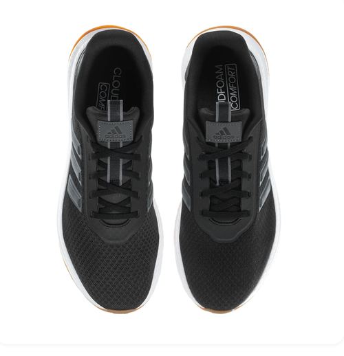 adidas Black & Grey Mesh Sneakers with White Midsole & Gum Outsole