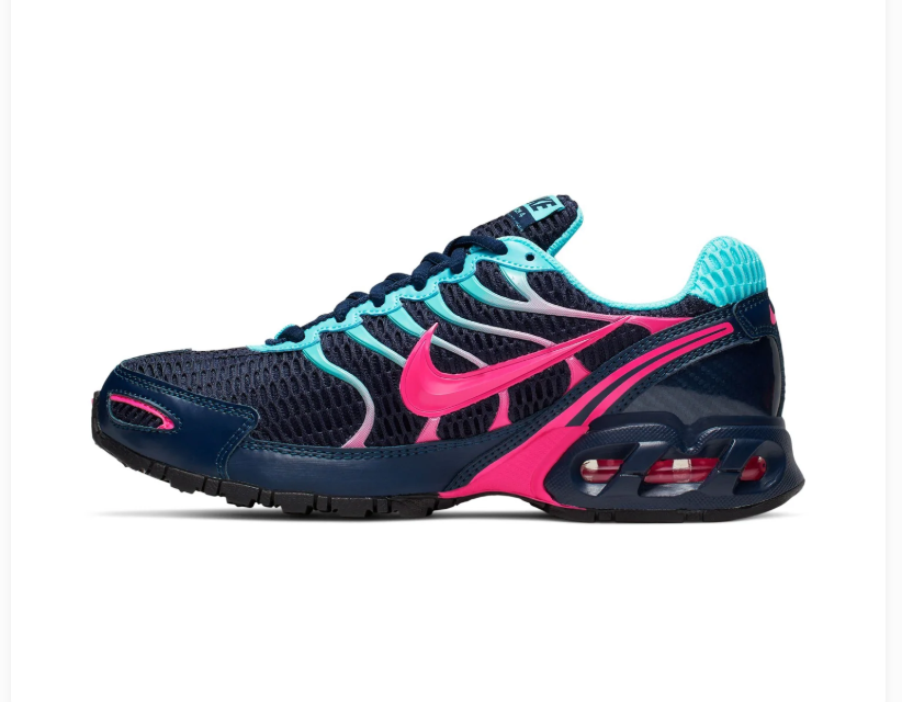 Nike Air Max Torch 4 Navy Sneakers with Aqua & Hot Pink Accents