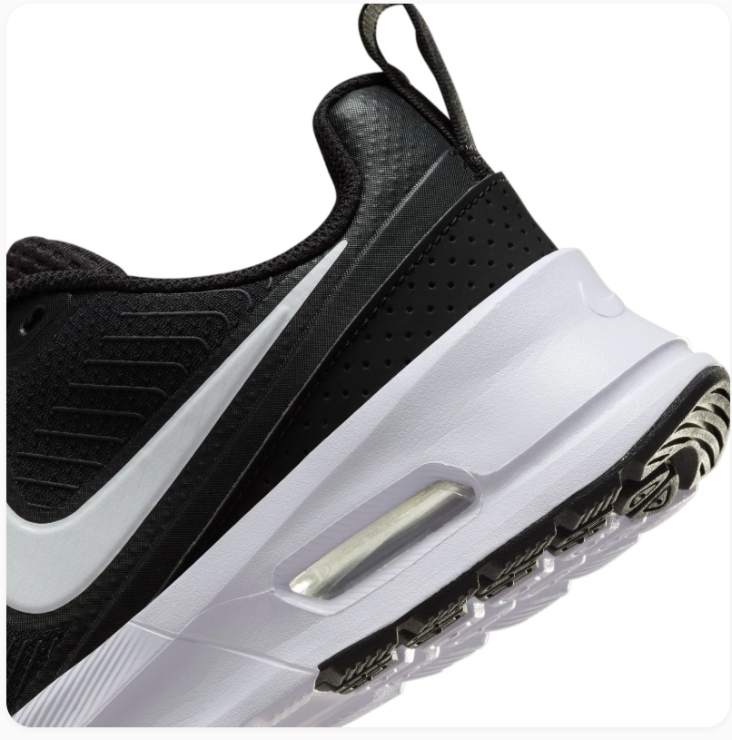 Nike Air Max Black & White Low-Top Sneakers with Heel Air Window