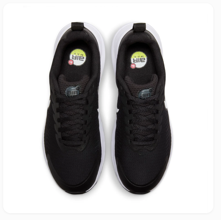 Nike Air Max Black & White Low-Top Sneakers with Heel Air Window