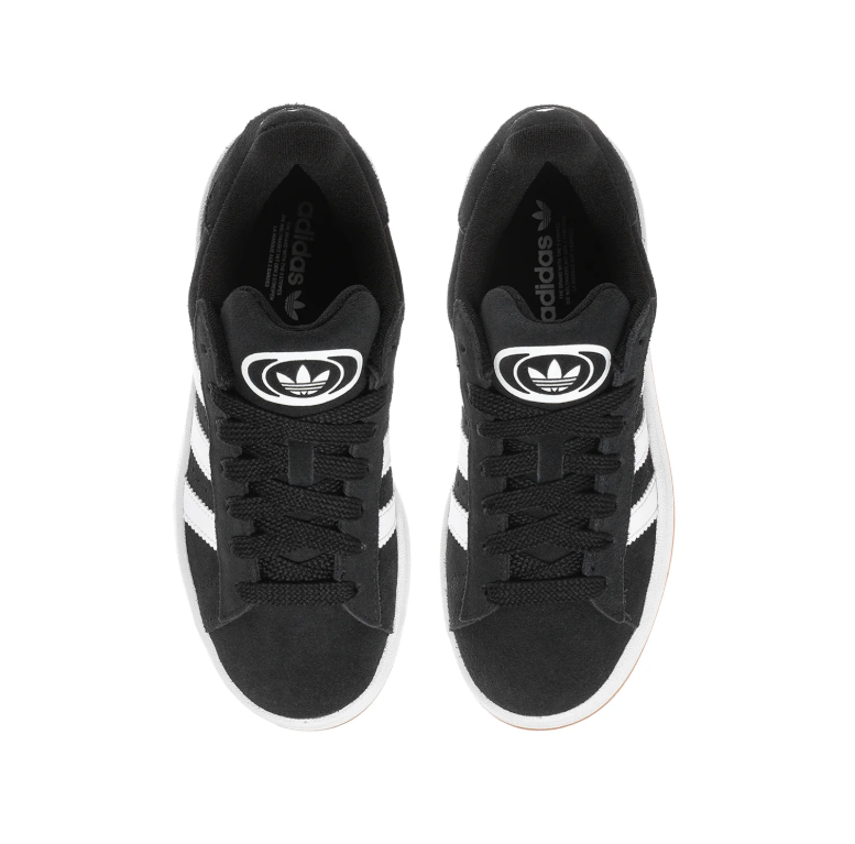 adidas Campus Black & White Sneakers with Gum Outsole