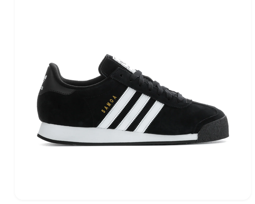 adidas Samoa Black & White Sneakers with Textured Toe Bumper